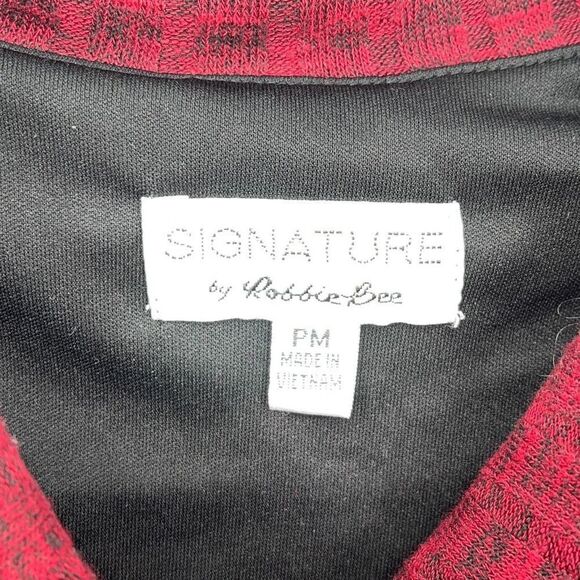 Signature by Robbie Bee Women's Cowl Neck Sweater Dress Red Black Size‎ PM - Picture 5 of 11